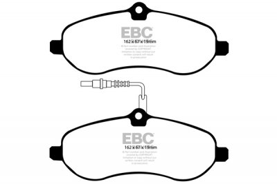 DP1970 EBC Brakes Ultimax2 Тормозные колодки перед  CITROEN Dispatch, Jumpy; FIAT Scudo; PEUGEOT E7, Expert; TOYOTA Proace выпуска 2007-2016 года