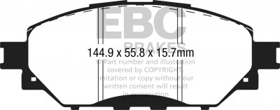 DPX2329 EBC Brakes Ultimax2 Тормозные колодки перед  TOYOTA Fortuner выпуска 2016-2023 года