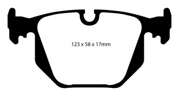 DP31450C EBC Brakes Redstuff Тормозные колодки зад. BMW 7 Series (E65), 7 (E66) Ширина 123мм, Высота 59мм, Толщина 17мм