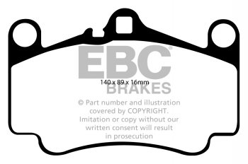 DP51515NDX EBC Brakes колодки тормозные перед PORSCHE 911, 911 Ширина 140мм, Высота 89мм, Толщина 16мм