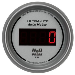 2-1/16" датчик давления нитро, 0-1600 PSI, DIGITAL SILVER AUTO METER #6574 Nitrous Pressure