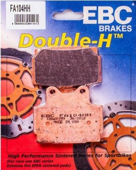 FA104HH EBC BRAKES Double-H™ тормозные колодки  YAMAHA FZ, RD, RI-Z, RVZ, RZ, SDR, SRX, TDR, TZR, XJ 1984-2003 года выпуска