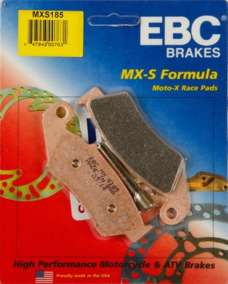 MXS185 EBC BRAKES Organic тормозные колодки AJP, ALFER, APRILIA, BETA, CPI, GAS-GAS, GOES, HONDA, HONDA DALL-ARA, HONDA-HM, KAWASAKI, SUZUKI, YAMAHA 1991-2013 года выпуска