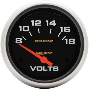 2-5/8" Вольтметр, 8-18V, SSE, PRO-COMP AUTO METER #5492 Voltmeter