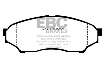 DP61347 EBC Brakes Greenstuff Тормозные колодки MITSUBISHI Shogun Pinin Ширина 123мм, Высота 49мм, Толщина 15мм
