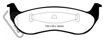 DP21677 EBC Brakes Greenstuff тормозные колодки зад LINCOLN Town Car; FORD Crown Victoria выпуска 2003-2011 года
