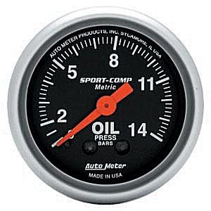 2" Давление масла, 0-14 Kg/ Cm2, MECH AUTO METER #3322-J Oil PressureMetric