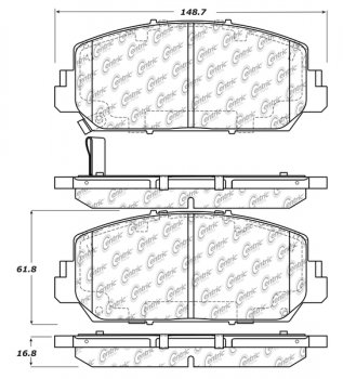 105.16970 Тормозные колодки Posi-Quiet Ceramic ACURA, HONDA перед 