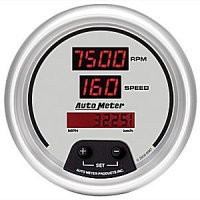 3-3/8" тахометр/сподометр COMBO DIGITAL, SILVER AUTO METER #6587