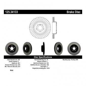 125.34133 Тормозные диски Premium BMW зад 