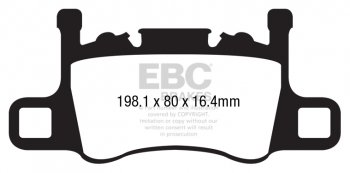 DP42206R EBC Brakes Yellowstuff Тормозные колодки перед PORSCHE 911, Cayman Ширина 187,5мм, Высота 86,9мм, Толщина 4,8мм