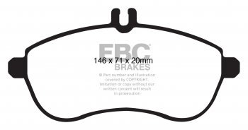 DP21989 EBC Brakes Greenstuff тормозные колодки перед. MERCEDES-BENZ C, E, SLC, SLK выпуска 2007-2022 года