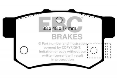 DP781  EBC Brakes Ultimax2 Тормозные колодки зад. HONDA Accord выпуска 1993 — 2000 года