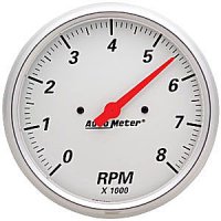 5" тахометр, 8,000 RPM, IN- DASH, ARCTIC WHITE AUTO METER #1399