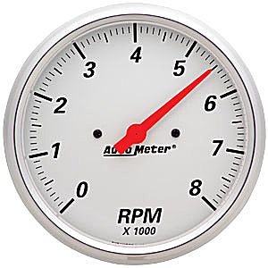 5" тахометр, 8,000 RPM, IN- DASH, ARCTIC WHITE AUTO METER #1399 Tachometer