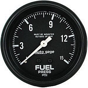 2-5/8" датчик давления топлива, 0-15 PSI, MECH, NO TUBING AUTO METER #2311 Fuel Pressure