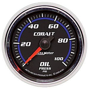 2-1/16" Давление масла, 0-100 PSI, MECH, COBALT AUTO METER #6121 Oil Pressure