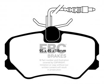 DP21080 EBC Brakes Greenstuff тормозные колодки передние PEUGEOT 306 для машин выпуска 1993-2002 года