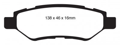 DP41829R EBC Brakes Yellowstuff Тормозные колодки зад CADILLAC CTS; CHEVROLET Aveo, Camaro (5th Gen); LANCIA O37 Stradale, Prisma выпуск 1980-2015 года