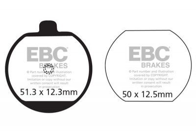 FA033 EBC BRAKES Organic тормозные колодки  KAWASAKI KH, S2, S3, Z 1972-1982 года выпуска