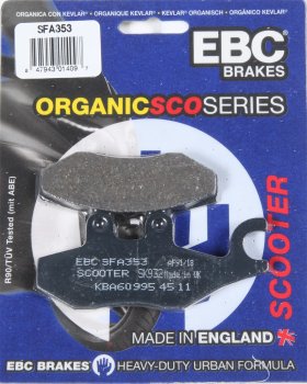 SFA353 EBC BRAKES Organic тормозные колодки APRILIA, DERBI, GILERA, KEEWAY, PIAGGIO, VESPA 1997-2012 года выпуска