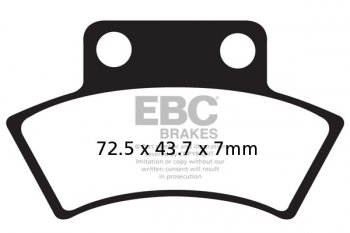 FA232TT EBC BRAKES Organic тормозные колодки  APACHE Mini Tomahawk; JORDAN Hipo, Mars, Bob; MASAI K50, L50; PGO Parking; POLARIS 250, 300, 350, 400, 425, 500, Trail; QUADZILLA CUV, Parking, QZ, R 1987-2011 года выпуска