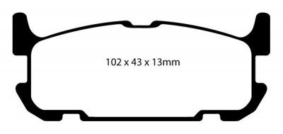 DP21685 EBC Brakes Greenstuff тормозные колодки зад MAZDA MX5 (Mk2) (NB) выпуска 2001-2005 года