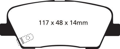 DP61806 EBC Brakes Greenstuff тормозные колодки зад HYUNDAI Grand Sante Fe, Santa Fe; KIA Sorento выпуска 2009-2018 года