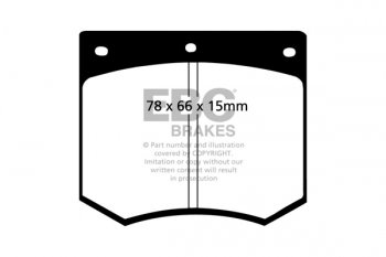 DP291 EBC Brakes Ultimax2 Тормозные колодки перед  AC 3000ME; CHEVROLET 2500, 3800, 4100; DE LOREAN DMC-12; FORD Capri, Consul, Cortina, Escort, Granada, Taunus; GILBERN Invader; GINETTA G26; HOLDEN Monaro; HYUNDAI Stellar; LOTUS Elan; MARLIN Sportster; P выпуска 1970-1991 года