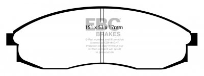 DP21082 EBC Brakes Greenstuff тормозные колодки передние NISSAN QX, Skyline, Stagea для машин выпуска 1993-2003 года