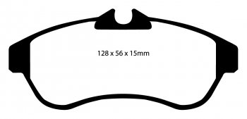 DP41435R EBC Brakes Yellowstuff Тормозные колодки перед CITROEN C2, C3, C3 Pluriel Ширина 128мм, Высота 56мм, Толщина 15мм