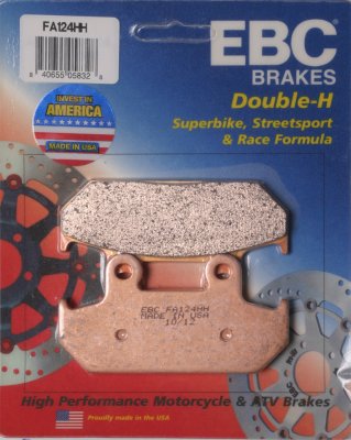 FA124HH EBC BRAKES Double-H™ тормозные колодки  HONDA CBR, VFR 1986-1988 года выпуска