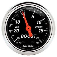 2-1/16" BOOST-VAC (давление наддува и разряжения), 30 IN HG/20 PSI, DB CHME BZL AUTO METER #1471