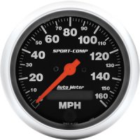 3-3/8" сподометр, 160 MPH, IN-DASH, LCD, SPORT-COMP AUTO METER #3988