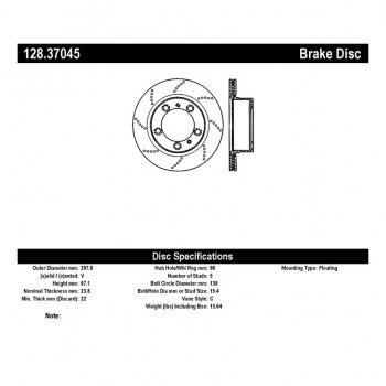 128.37045 Тормозные диски Premium PORSCHE перед правый 