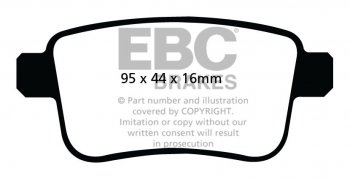 DP22034 EBC Brakes Greenstuff тормозные колодки зад RENAULT Kangoo, Kangoo Be Bop выпуска 2008-2017 года