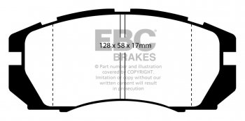 DP5966NDX EBC Brakes колодки тормозные перед SUBARU Impreza, Legacy Ширина 128мм, Высота 58мм, Толщина 17мм