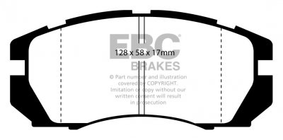 DP5966NDX EBC Brakes колодки тормозные перед SUBARU Impreza, Legacy Ширина 128мм, Высота 58мм, Толщина 17мм