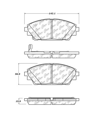105.17280 Тормозные колодки Posi-Quiet Ceramic MAZDA перед 