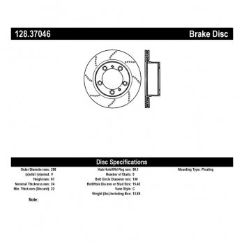 128.37046 Тормозные диски Premium PORSCHE перед левый 