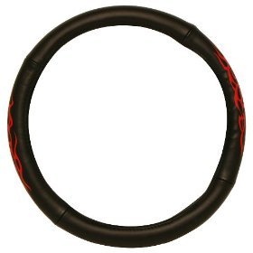 чехол на руль - Genuine Leather with Flame Graphics 