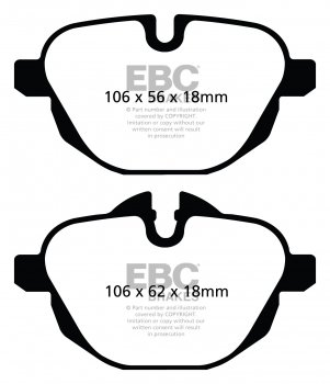 DP32047C EBC Brakes Redstuff Тормозные колодки зад. BMW 5XX, 6XX, 7XX, Z4 выпуска 2009-2020 года