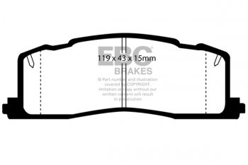 DP878  EBC Brakes Ultimax2 Тормозные колодки зад. TOYOTA Estima выпуска 1996 — 2000 года