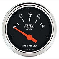 2-1/16" датчик уровня топлива, 0 E/ 90 F, DB CHROME BEZEL AUTO METER #1422