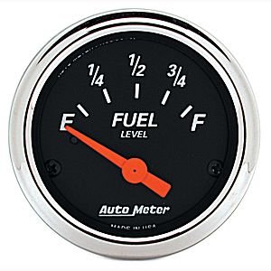 2-1/16" датчик уровня топлива, 0 E/ 90 F, DB CHROME BEZEL AUTO METER #1422 Fuel Level