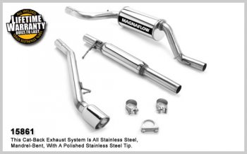Выпуск MAZDA 3 MPS L4 2.3L глушитель,резонатор,трубы CAT-BACK EXHAUST SYSTEMS L4 2.3L GAS 6 x 6 x 14 in. Muffler, 4 x 4 x 14 in. Resonator, 2.25 in. Tubing; Rear Side Exit, 4 in. Tip