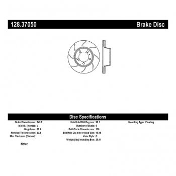128.37050 Тормозные диски Premium PORSCHE перед левый 