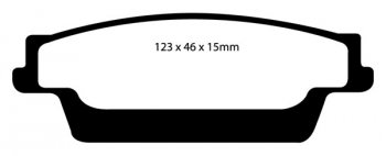 DP31693C EBC Brakes Redstuff Тормозные колодки зад. CADILLAC CTS, STS Ширина 123мм, Высота 46мм, Толщина 15мм