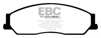 DP22036 EBC Brakes Greenstuff тормозные колодки перед. TOYOTA Aurion, Avalon, Camry выпуска 2002-2022 года