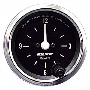 2" часы, 12 VOLT, ELEC, BLACK, AUTO METER, COBRA AUTO METER #201019 Clock